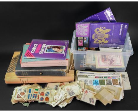 A collection of Great Britain first day covers, stamp postcards, Great Britain pre- decimal mint stamps, some in presentation