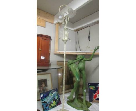 A modern three light floor lamp, COLLECT ONLY.