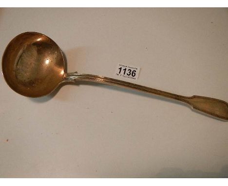 A large hall marked silver ladle, 300 grams.