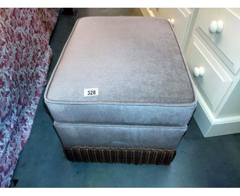 A velvet covered storage box/pouffe, COLLECT ONLY