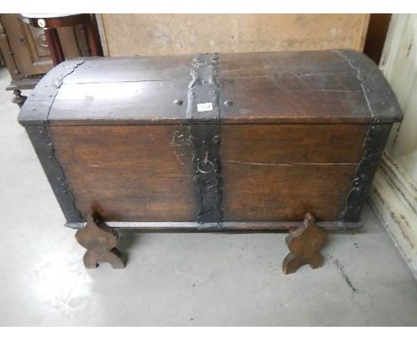 A period dome top trunk, COLLECT ONLY.*Condition report*Overall in good condition for its age. The panels have gaps along the