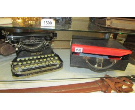 An early Cased Corona, USA typewriter. COLLECT ONLY.