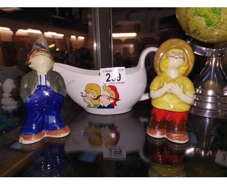 Wade Bisto kids salt and pepper pots and a Carlton Ware gravy boat