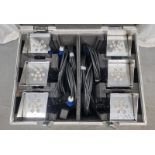 6 x Showtec Marquees Uplighter RGB with flight case