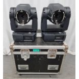 2 x Martin MAC250 Wash beam with flight case