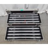 8 x Stairville LED bar 240/8 30RGB DMX, 4 have cracks with flight case
