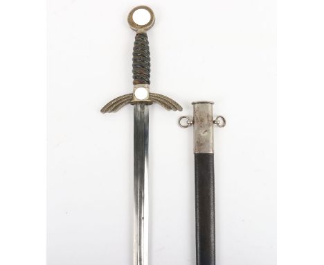 WW2 German Luftwaffe Officers Sword by David Malsch, Steinbach, nickel silver mounted officers sword with large pommel having