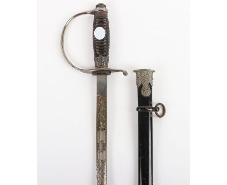 Rare Third Reich Police Officers Sword with Presentation Etched Blade, fine untouched example of a standard Police officers s