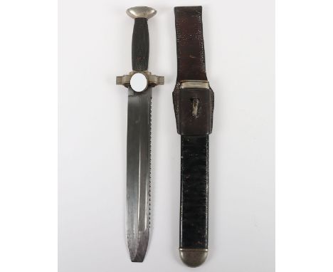 Third Reich Red Cross (D.R.K) Enlisted Mans Dagger, having two piece grips, cross guard with German Red Cross emblem to the c