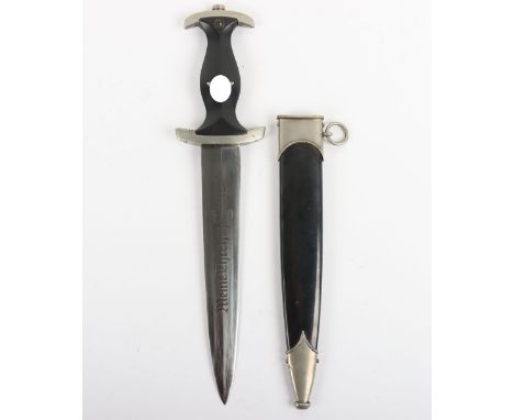 Third Reich SS (Schutzstaffel) Dress Dagger by Gottlieb Hammesfahr, Solingen Foche, with ebony grip having nickel eagle and e