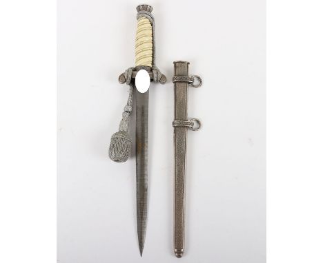 WW2 German Army Officers Dagger with Artificial Damascus and Gilt Presentation Blade Infantry Regiment Nr 41 by Alcoso, Solin