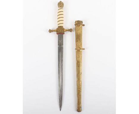 German 1919 1st (Peace) Pattern Deluxe Naval Officers Dagger with Damascus Blade, fine example of a 1st pattern naval offices