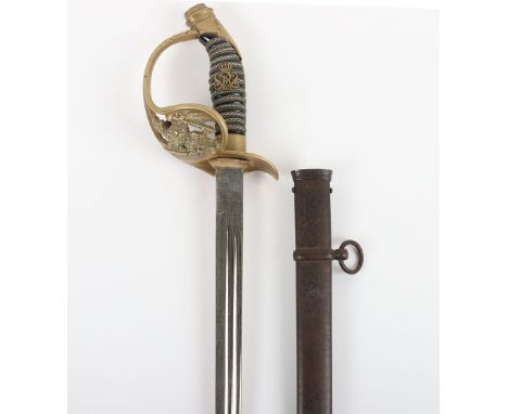 Imperial German Model 1889 Prussian Officers Sword, good example of a standard Model 1898 Prussian officers sword with brass 