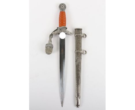 Rare Third Reich TENO (Technische Nothilfe) Officers Dress Dagger by Carl Eickhorn, Solingen, orange celluloid grip, pommel w