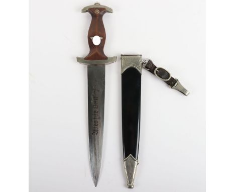 Third Reich NSKK Mans Dagger by F Dick, fine example of an enlisted mans NSKK dress dagger with wooden handle having eagle an