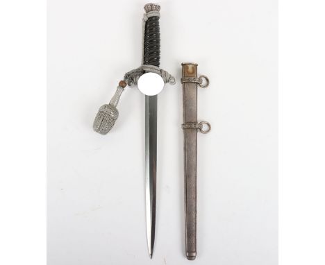 WW2 German Army Officers Dress Dagger by Alcoso, Solingen, interesting example which has been fitted with a black celluloid g