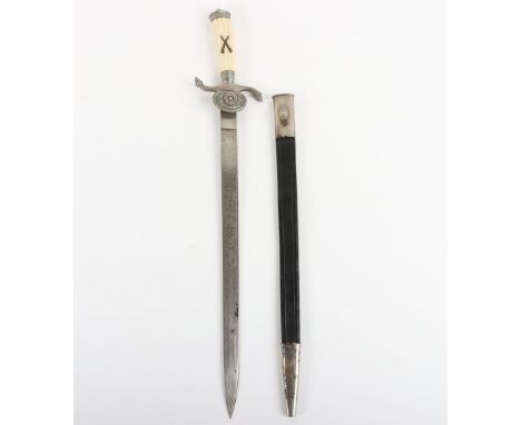 Third Reich Shooting Association (Deutscher Schutzen-Verband) Dagger by Alcoso, Solingen, example with white celluloid covere