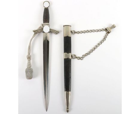 German Unit Marked Luftwaffe 1st Pattern Officers Dress Dagger by SMF, Solingen, good example with nickel silver fittings. Po