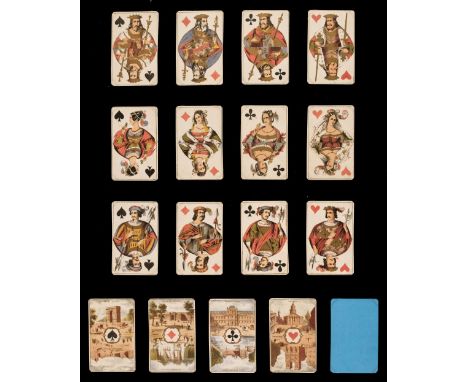 * French playing cards. Scenic aces deck, Paris: B.P. Grimaud, circa 1870, a complete deck of 52 chromolithographed playing c
