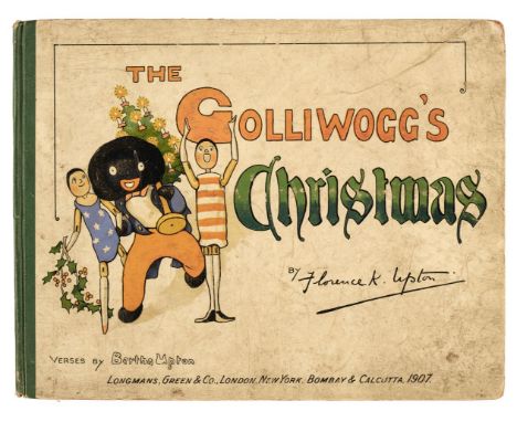 Upton (Florence). The Golliwogg's Christmas, 1st edition, London: Longmans, Green, &amp; Co, 1907, full-page colour illustrat