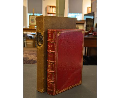 Fore-Edge Painting. Goethe. Faust, New York: Frederick A. Stokes, 1890, frontispiece, vignette title, black and white illustr