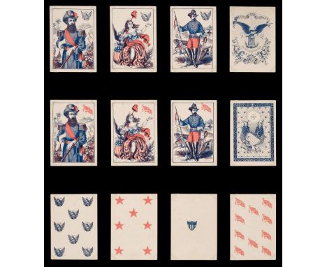 * American Civil War playing cards. Union Cards, New York: American Card Co., 1862, the complete deck of 52 playing cards, li