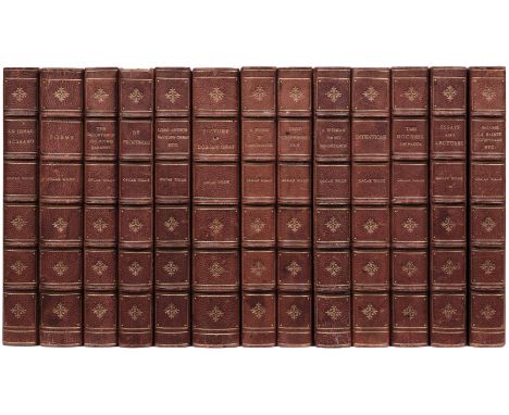 Wilde (Oscar). The Works, 13 volumes, various publishers, 1909-10, half-titles, top edge gilt, 20th-century red half morocco 