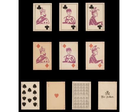 * South African playing cards. Boer War cards, Printed by H.M. Guest, Klerksdorp, Trans-vaal, 1901, the complete deck of 52 p