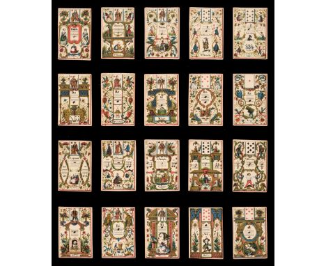 * French playing cards. Jeu de Cartes Musical, Pierre Boboeuf: Paris, 1840, the complete Piquet deck of 32 chromolithographed