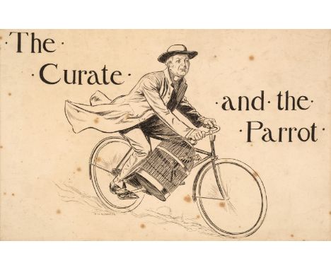 * Robinson (Thomas Heath, 1865-1950). The Curate and the Parrot, two original pen and ink illustrations, first depicting a ge