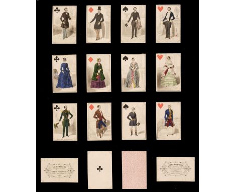 * French costume playing cards. Cartes Parisiennes, Paris: Le Caméléon, ou le Propagateur des Modes, 1848, a complete deck of