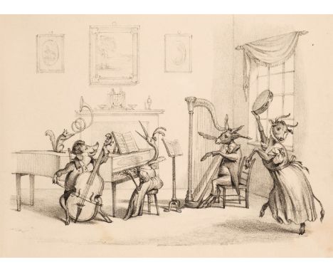 Life and Adventures of Mr. Pig and Miss Crane, A Nursery Tale, embellished with designs, circa 1832, 12 lithographed drawings