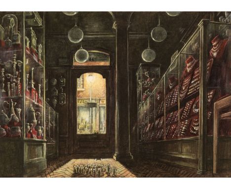 * Oakley (Graham, 1929-2022). The Jewellery Store, circa 1992, original watercolour heightened with bodycolour, depicting a g