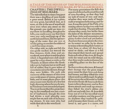 Morris (William). [Works], 8 volumes, London: Chiswick Press for Longmans, Green and Co., 1901-02, comprising A Tale of the H