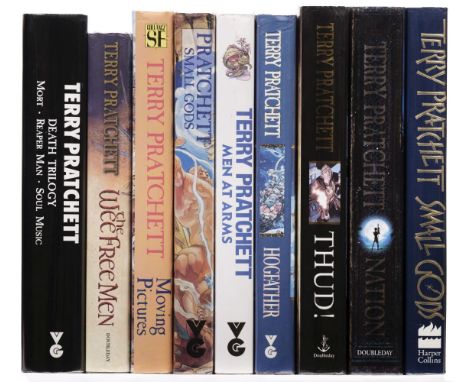 Pratchett (Terry, 1948-2015). Death Trilogy (Mort/Reaper Man/Soul Music), 1st one-volume edition, London: Victor Gollancz, 19