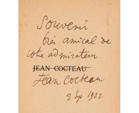 Cocteau (Jean). Le Secret Professionnel, 1st edition, Paris: Librairie Stock, 1922, portrait by Picasso to title verso, some 