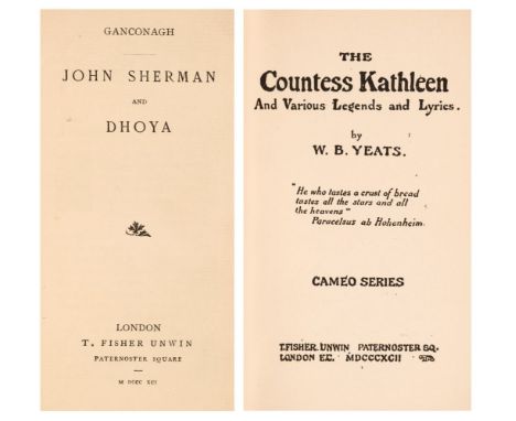 Yeats (William Butler). John Sherman and Dhoya, Pseudonym Library Series, 1st edition, London: T. Fisher Unwin, 1891, untrimm