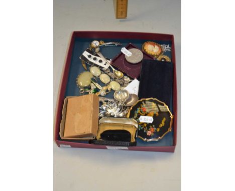 Mixed Lot: Various assorted costume jewellery, plated caddy spoon and other assorted items