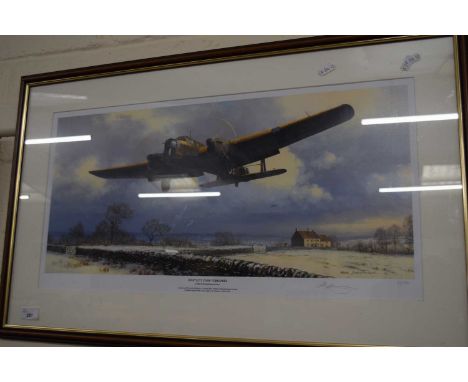 Mark Postlethwaite, Whitleys over Yorkshire, coloured print No 7 of 150, framed and glazed