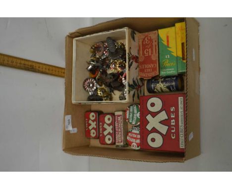 Mixed Lot: Assorted vintage tins, vintage Christmas tree decorations etc