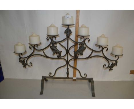 Modern seven light iron candle stand