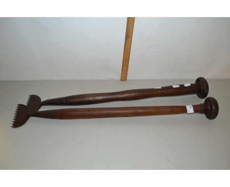Two vintage carpet laying tools