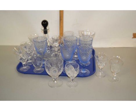 Mixed Lot: Various assorted drinking glasses, decanter etc