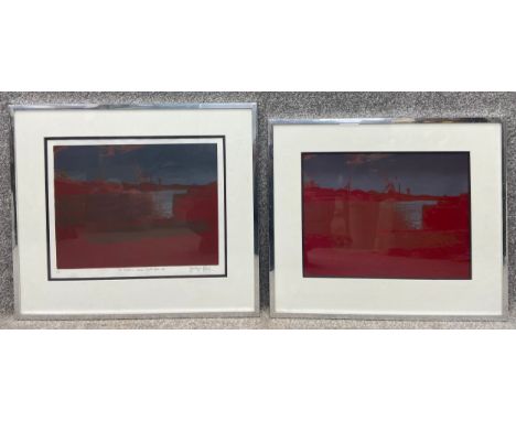 Two prints by Jocelyne Blair titled 'At Rest - Lower North Sea', one an artist's proof serigraph print on paper with notes to