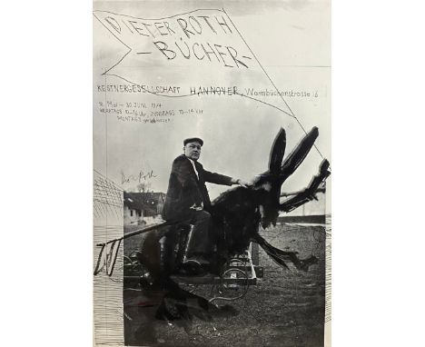Dieter Roth (1930-1998), a signed lithograph exhibition poster, glazed in a raw ash frame. H.93 W.68cm