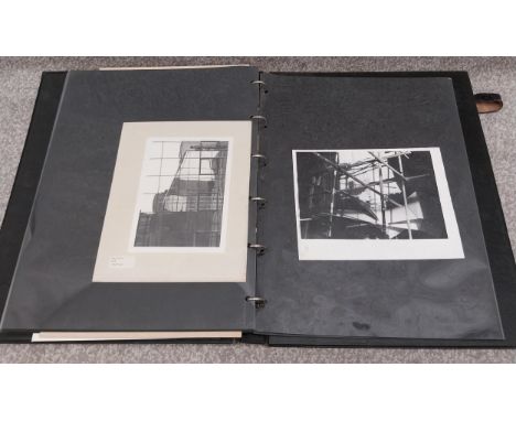 A ring-bound artist's portfolio of twenty-four photographs in plastic sleeves by Jocelyne Blair from 1988. Holder H.38 W.51cm