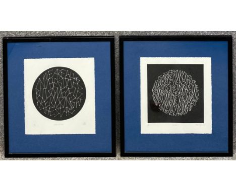 A pair of framed and glazed screenprints. limited editions 3/200, signed and dated Stan Green, quotes from Hermann Hesse and 