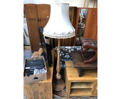 A 1930s beech lamp standard. 