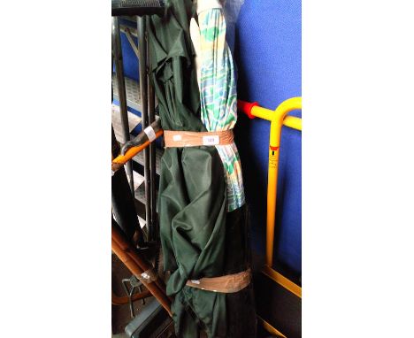 3 bundles of garden tools, parasols etc 