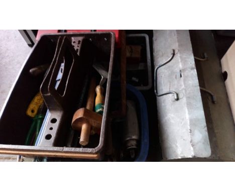 Various tools in boxes 